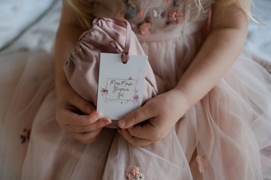 Mimi Mouse Sleepover set which goes with Mabel's Mouse House. Set includes Mimi Mouse, ballet outfits, storybook and accessories.  Great for imaginary play.